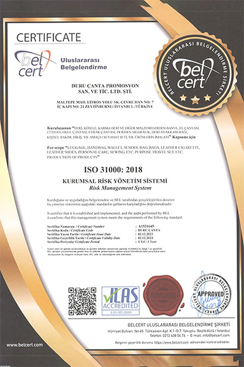 ISO 31000:2018 · Kurumsal risk yönetimi