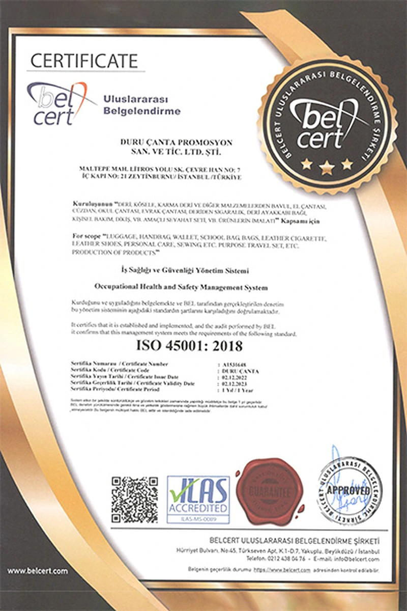 ISO 45001:2018 · İş sağlığı ve güvenliği yönetim sistemi