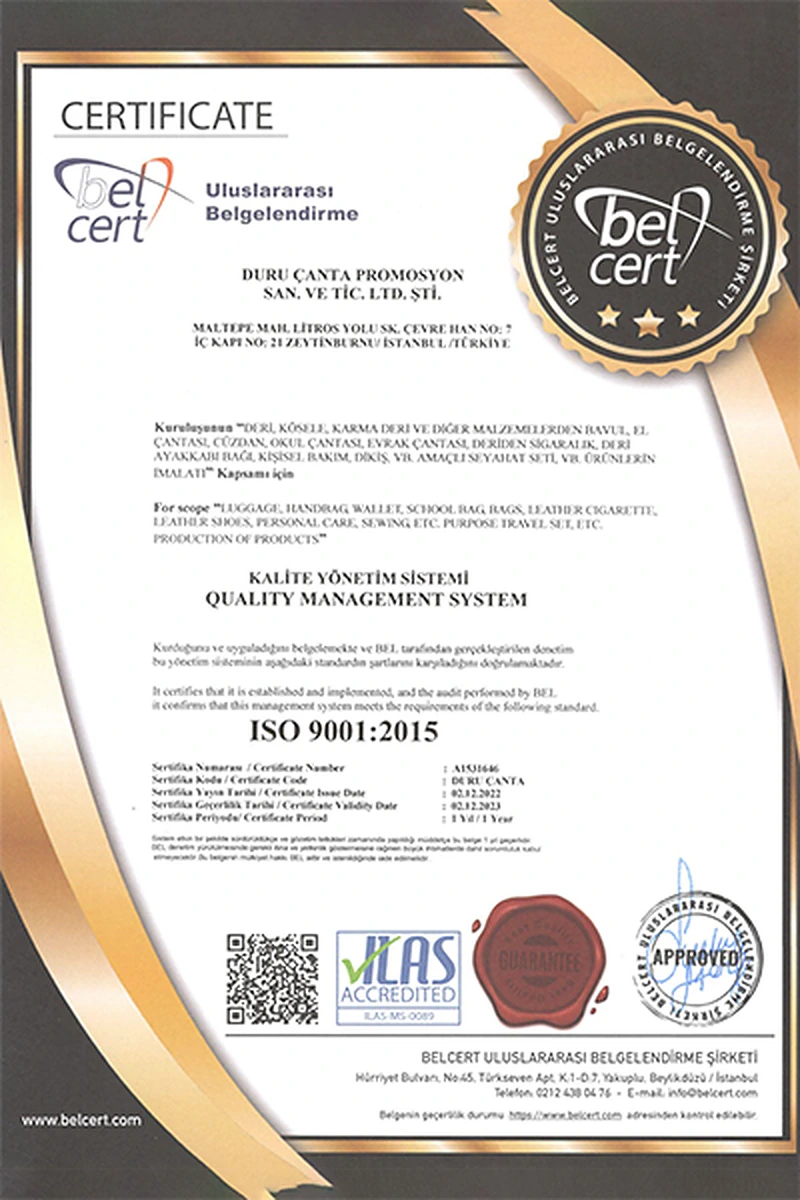 ISO 9001:2015 · Kalite yönetim sistemi